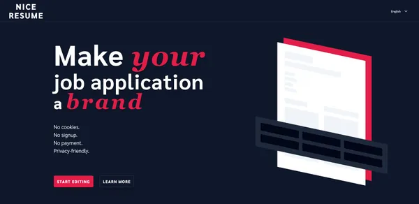 Capture d'écran de Nice Resume